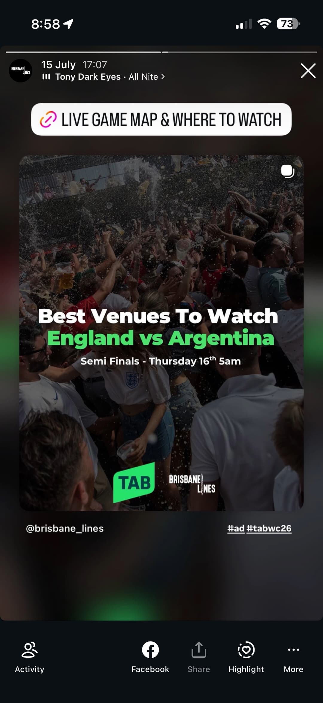 Best Venues To Watch story for the England vs Argentina semi final